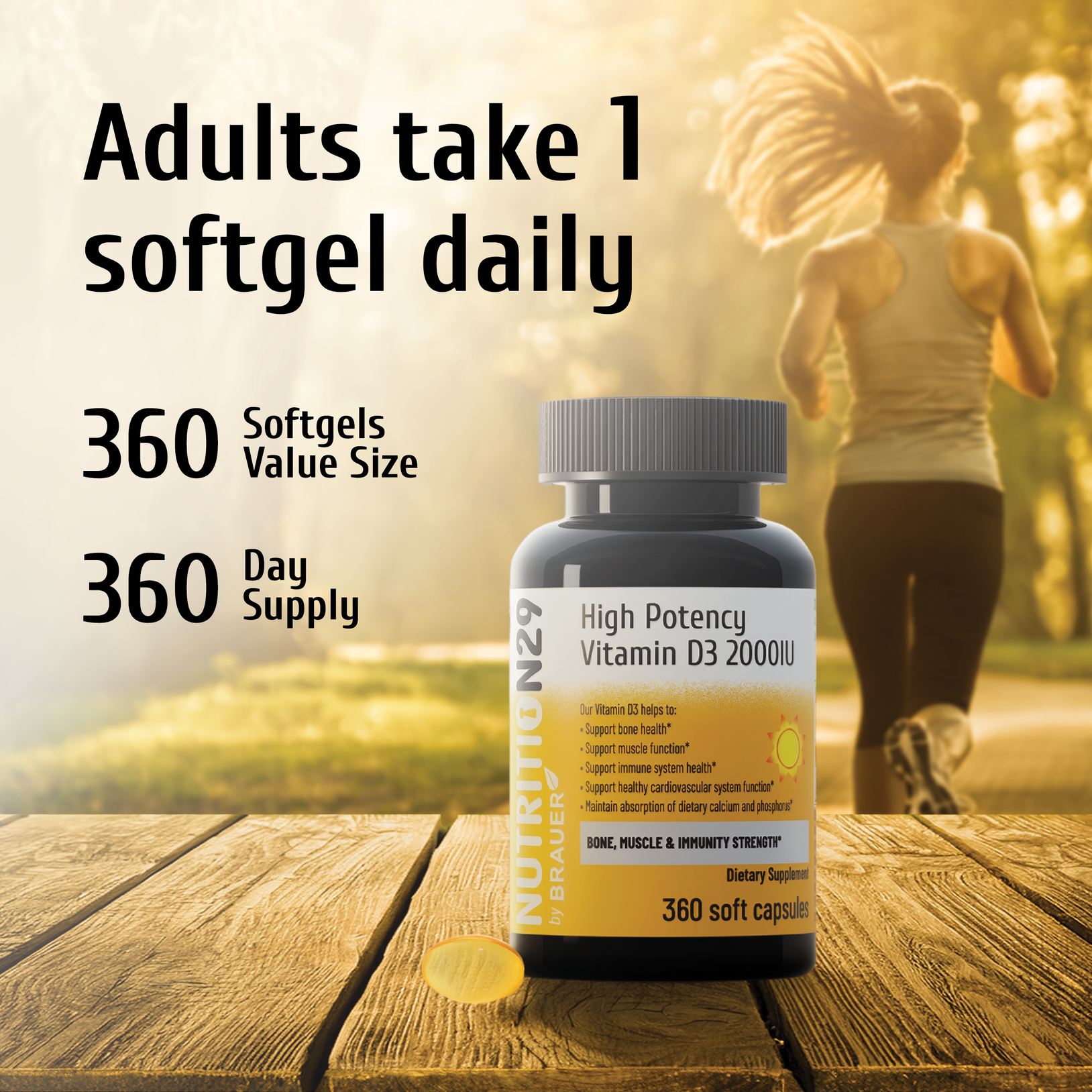 Nutrition29 High Potency Vitamin D3 2000IU/5000IU 360 soft capsules
