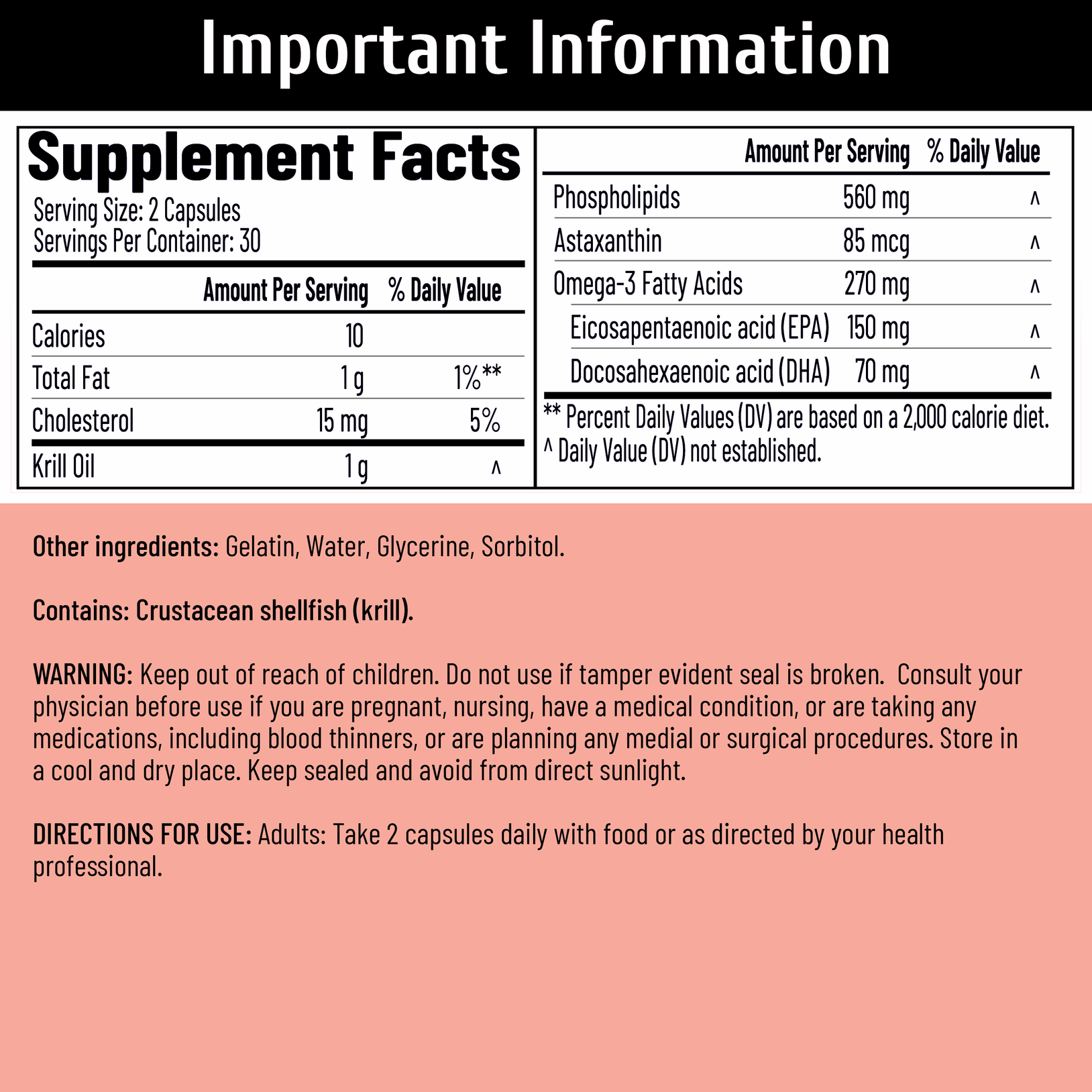 Nutrition29 Krill Oil 500mg 60/90 soft capsules