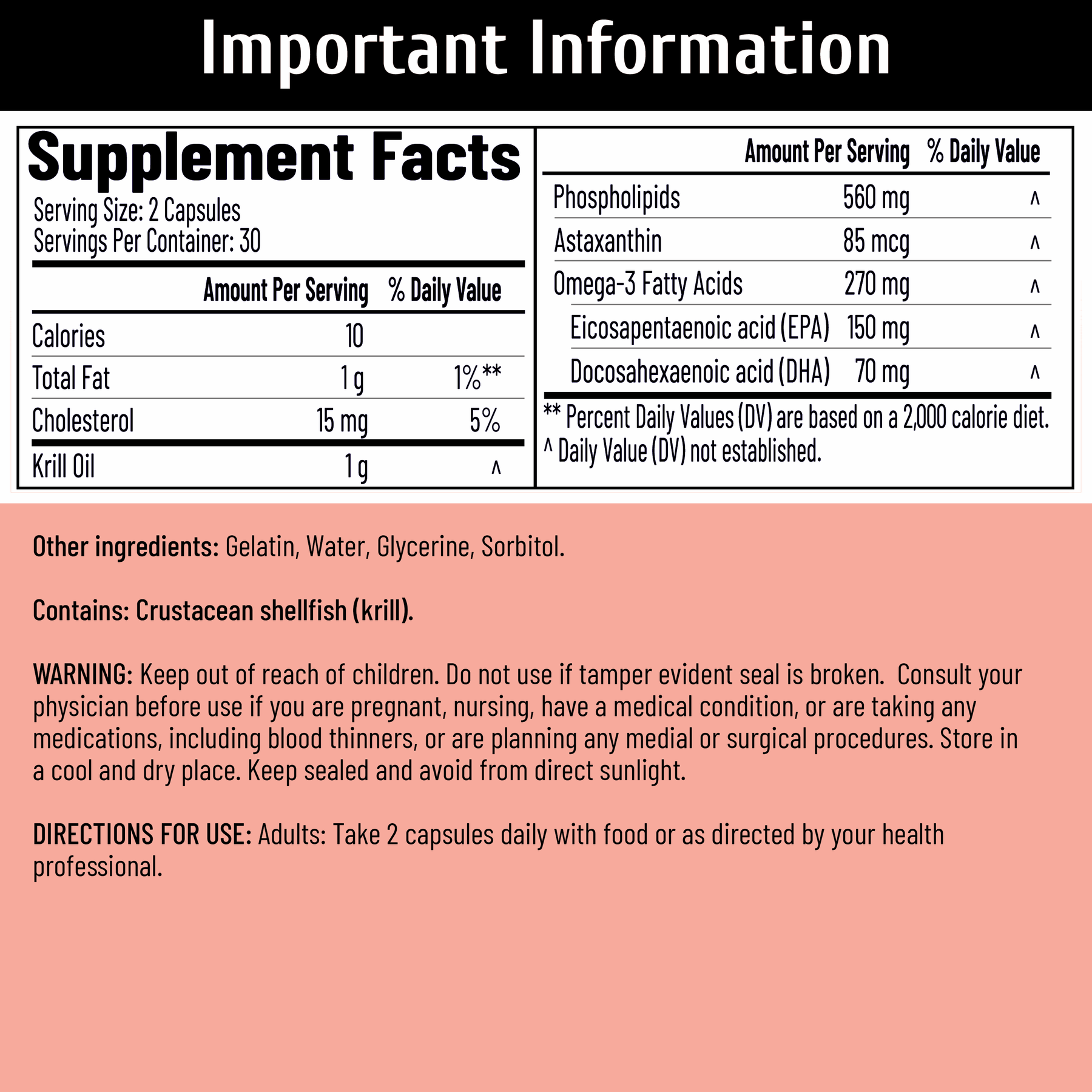 Nutrition29 Krill Oil 500mg 60/90 soft capsules